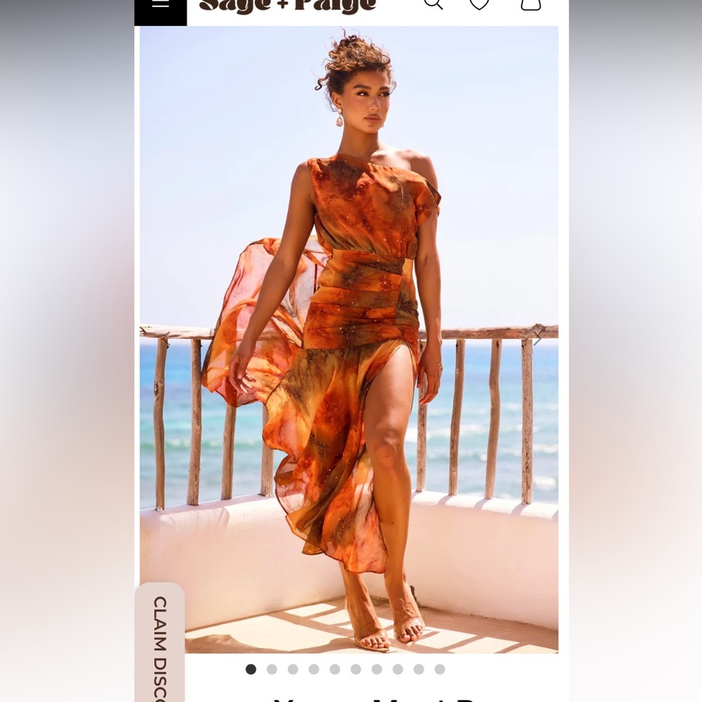 NWT Sage and Paige Always Yours Orange Maxi Sz XL